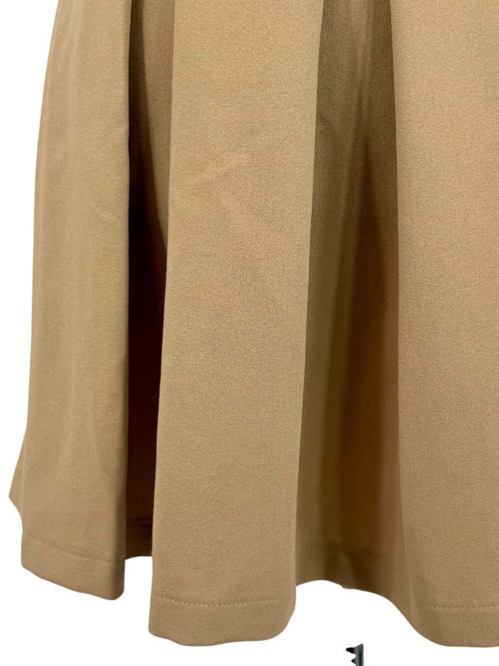 NWT ABS Tan Pleated A-Line Woven Mini Dress 2| Office Siren Dark Equestrian Twee - Picture 4 of 16